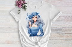 Blue Christmas Watercolor Clipart Sublimation Product Image 3