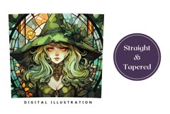 Halloween Green Witch Tumbler Wrap, Halloween Sublimation Product Image 3