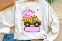 Glitter Dump Truck with Hearts PNG Product Image 1