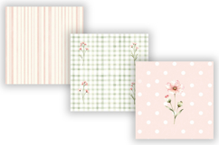 Wildflowers Sage Digital Paper Set, Seamless Floral Pattern Product Image 3