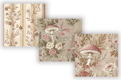 Taupe Toile Digital Paper Pack, Vintage Floral Toile Product Image 3