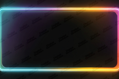 Rainbow Neon Glow Rounded Frame Background Design Product Image 1
