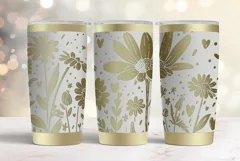 20oz Tumbler laser svg wrap| Daisy and Wildflowers pattern Product Image 4