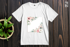 Watercolor Floral Wooden Frame Clipart Sublimation PNG Product Image 2