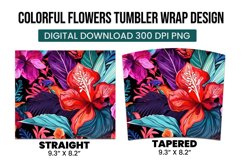Colorful Flowers tumbler warp design Product Image 3