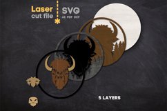 Bison SVG laser cut file for Glowforge Product Image 3