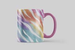 Rainbow Watercolor Zebra Pattern Digital Paper Product Image 3