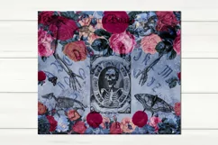 Halloween, Gothic skull & flowers | 3 Skinny tumbler designs Product Image 3