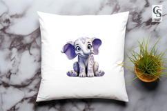 Cute Baby Elephant Clipart Sublimation PNG Product Image 3