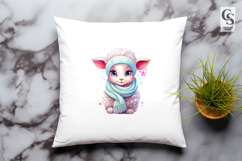 Winter Baby Lamb Clipart Sublimation PNG Product Image 3