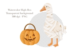 Watercolor Halloween Goose Clipart Set Product Image 4