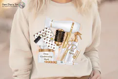 Luxury Hair Salon Sublimation PNG White & Gold Beauty Tools Product Image 7