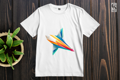 Colorful Geometric Airplane Jet Clipart Sublimation PNG Product Image 3