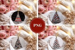 Abstract Christmas Tree Round Ornaments, Winter Gift Tags Product Image 3