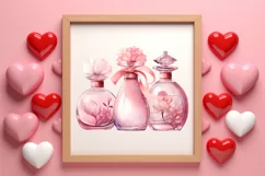 Pink Valentines Day Hearts Clipart, Valentine Hearts Clipart Product Image 3