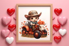 Vintage Valentines Farm Animals Clipart, Valentines Couple Product Image 3