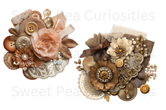 Flowers, Lace Material, Ephemera, PNG, Junk Journal, clipart Product Image 3