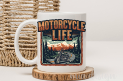 Motorcycle Life PNG, Vintage Biker Mountain Sublimation Product Image 3