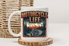 Motorcycle Life PNG, Vintage Biker Mountain Sublimation Product Image 3