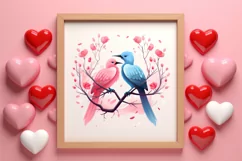 Breeds of Valentine Kissing Birds, Valentine's Day Clipart Product Image 3