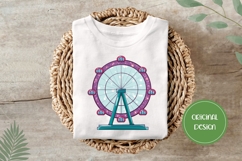 Hand Drawn Ferris Wheel Illustration, Cartoon Ferris Wheel Product Image 3