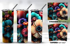 Colorful Flowers Tumbler Wrap Bundle PNG Product Image 3