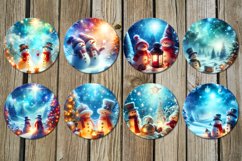 Christmas Snowman | 8 Car coaster &amp; key chain sublimation Product Image 3