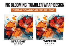 watercolor Blooming flower tumbler warp sublimation Product Image 3