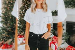 White Christmas Shirt Mockup Product Image 2