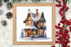 Fairy Christmas House Sublimation Clipart, Fairy Christmas Product Image 3