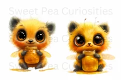 Bees, Bears, Ephemera, PNG, watercolor, Clipart Product Image 3