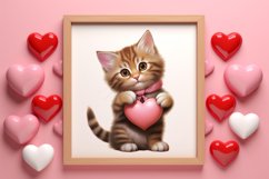 Valentine Cat Peeking Around Clipart Product Image 3