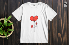Hand Drawn Heart Flower Illustration Clipart Sublimation PNG Product Image 2