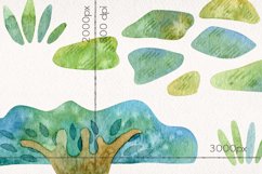 Watercolor Trees Clipart. Forest Elements Product Image 3
