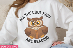 All the cool kids are PNG, Reading Book Sublimation PNG Product Image 3