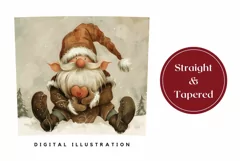 Christmas Gnome Tumbler Wrap, Watercolor Christmas Tumbler Product Image 3