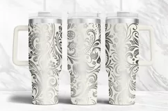 40oz Tumbler laser svg|Seamless Vintage Floral pattern wrap Product Image 3