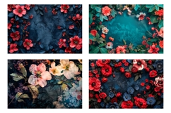 Pink Flowers Cosmetic Bag Print, Floral Cosmetic Bag Product Image 3