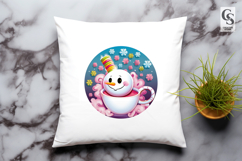 Cute Snowman And Cup Clipart Sublimation PNG Product Image 3