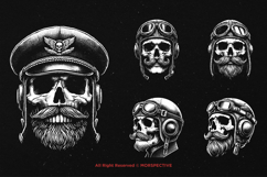 10 Bundle Dark Art Skull Pilot Airforce Army Troops Airplane Product Image 5