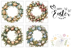 Easter Wreath Square Coaster PNG, Easter Wreath Sublimation Product Image 3