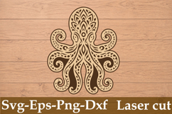 octopus Laser Cut Svg Design Product Image 1
