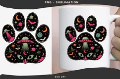 UFO black cat png design for T-shirt Product Image 2