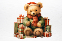 Christmas Teddy Bear Sublimation Clipart PNG Product Image 3