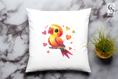 Tropical Love Parrot Clipart Sublimation PNG Product Image 3