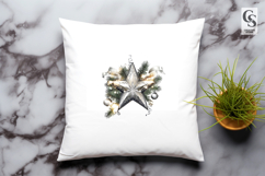 Silver Pine Star Clipart Sublimation PNG Product Image 2