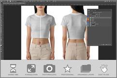 Womens Cropped Baby Tee Mockup Product Image 2