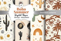 Summer Boho digital paper Seamless backgrounds Product Image 1