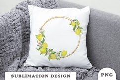 Watercolor Lemons Gold Frame png Product Image 3