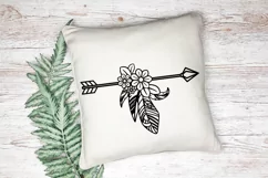 Arrow SVG Boho | Floral Arrow SVG | Tribal SVG with Feathers Product Image 8
